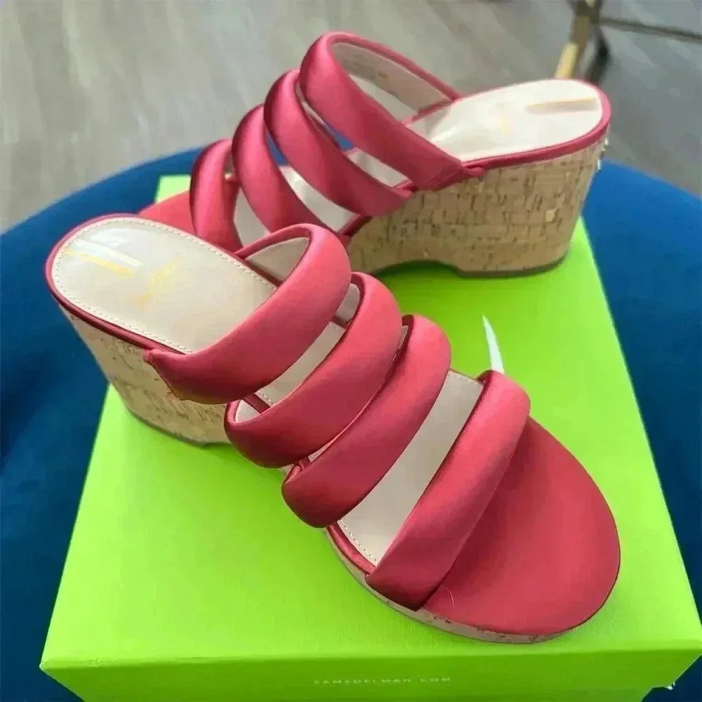 Sam Edelman Women's Yuki Pink Suede Platform Wedge Sandals Size 8 - Picture 3 of 4
